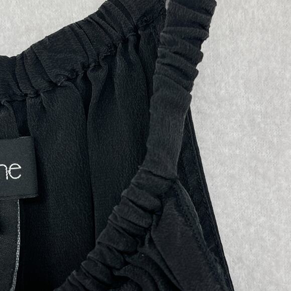 KAREN KANE Tank Top S Silk Crepe de Chine Tiered Ruffle Halter Blouse Black - Picture 8 of 12